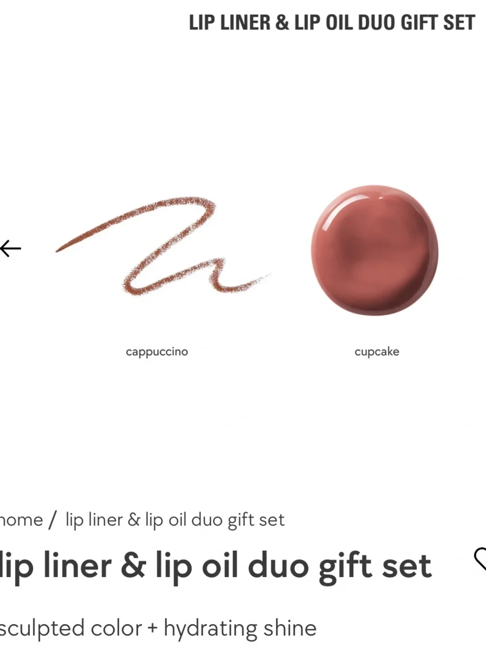 Lip Liner & Lip Oil Duo Gift Set - Cappuccino / Cupcake